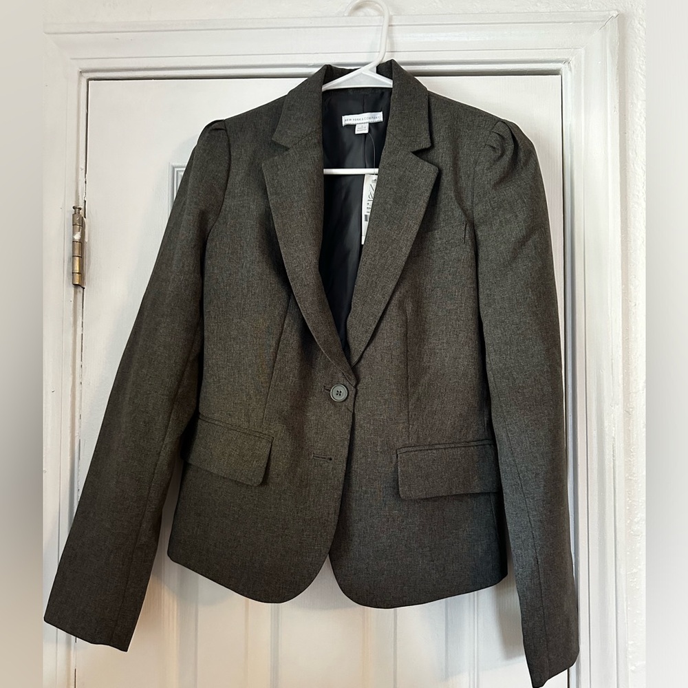 NY&C New York and Company Gray Double Button Suit Jacket NEW